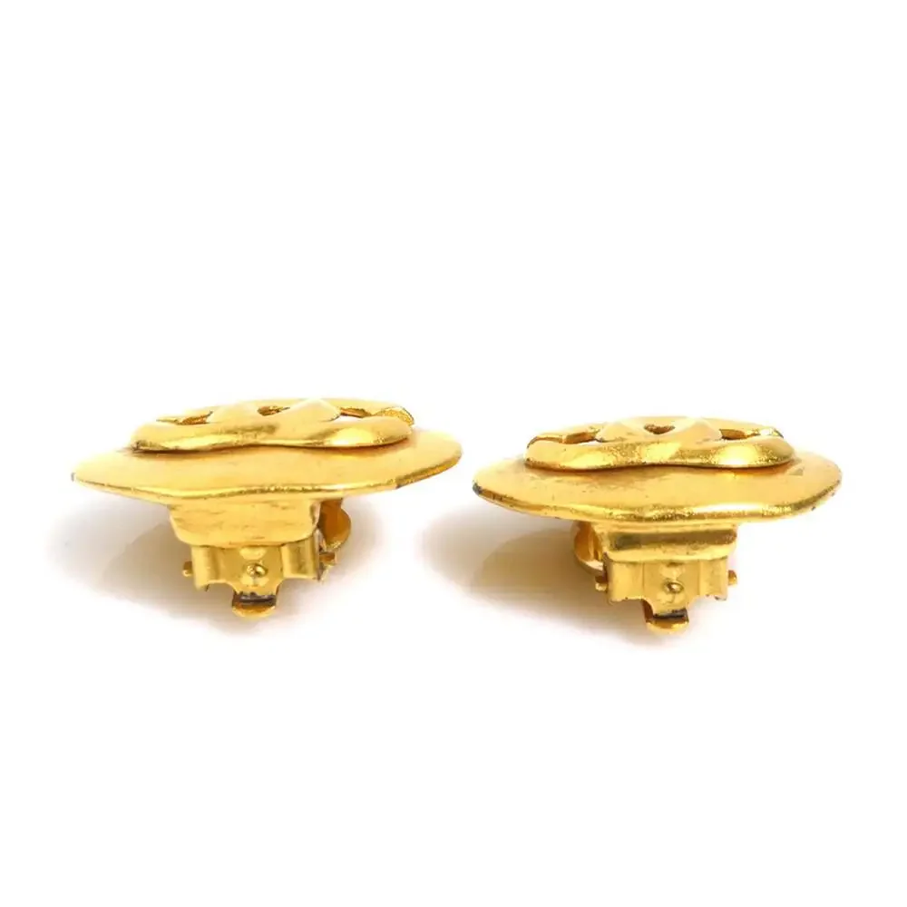 Chanel Cc Logo Clip-On Earrings Gold- #266447C58B